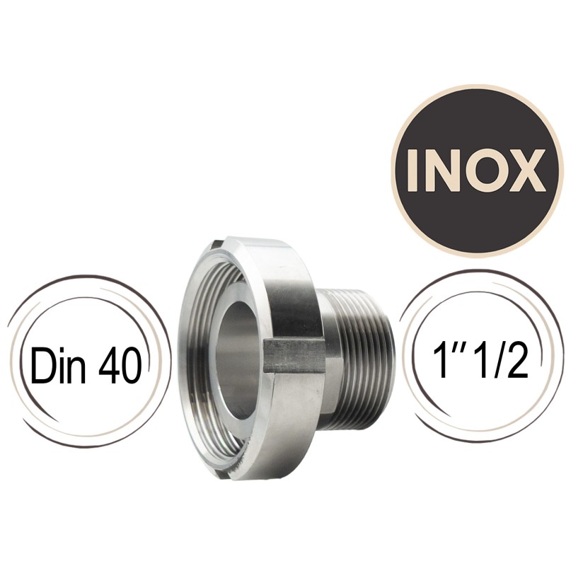 adaptateur inox avec écrou