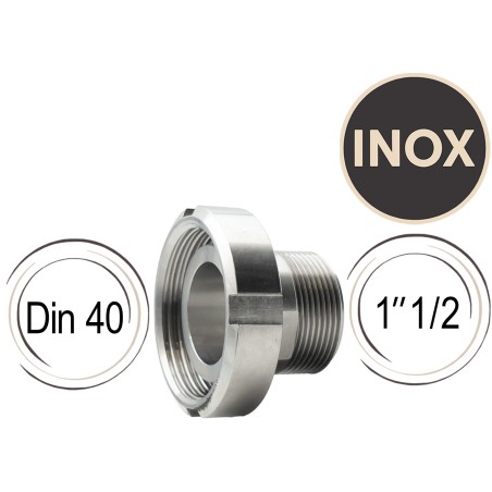 adaptateur inox avec écrou