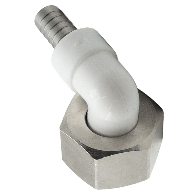 Raccord coudé étroit cannelé 10 mm