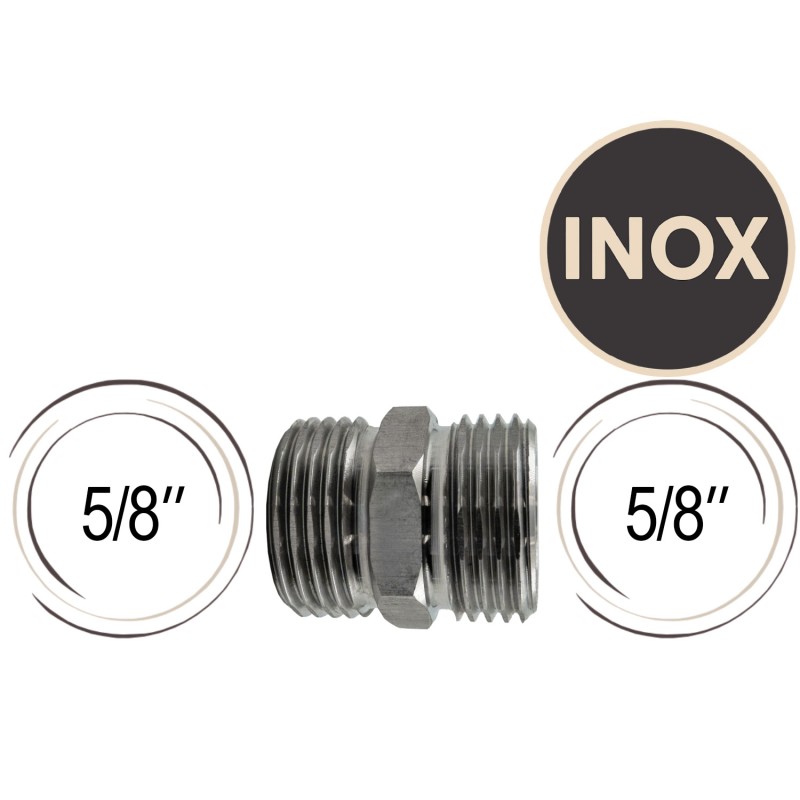 Double raccord filetages mâles 5/8"