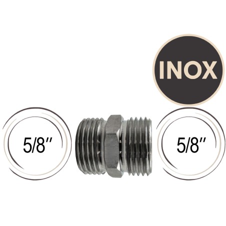 Double raccord filetages mâles 5/8"