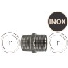 Double raccord Inox filetage mâle 1"