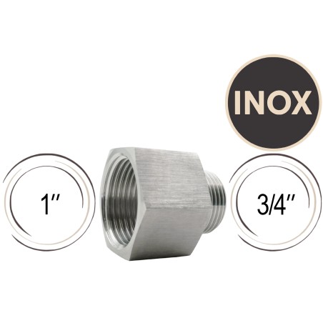 Double raccord Inox filetage mâle 1"