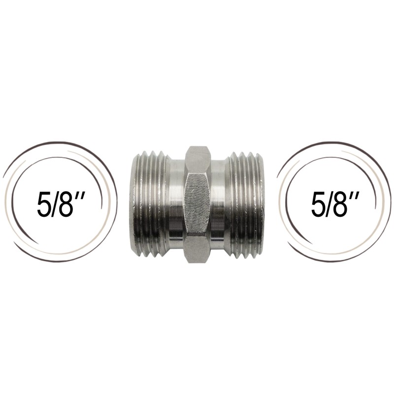 Double raccord filetages mâles 5/8"