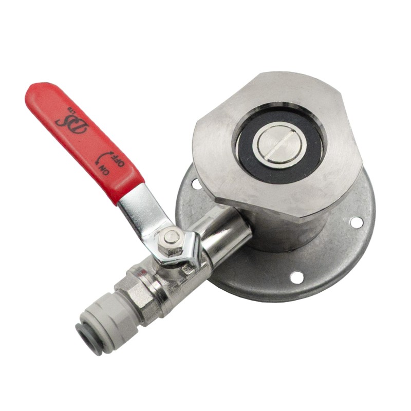 Tête de rinçage avec vanne