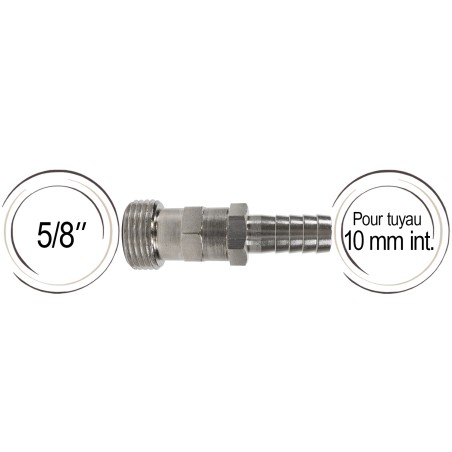 embout cannelé avec raccord 5/8