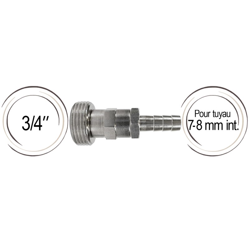 embout cannelé avec adaptateur