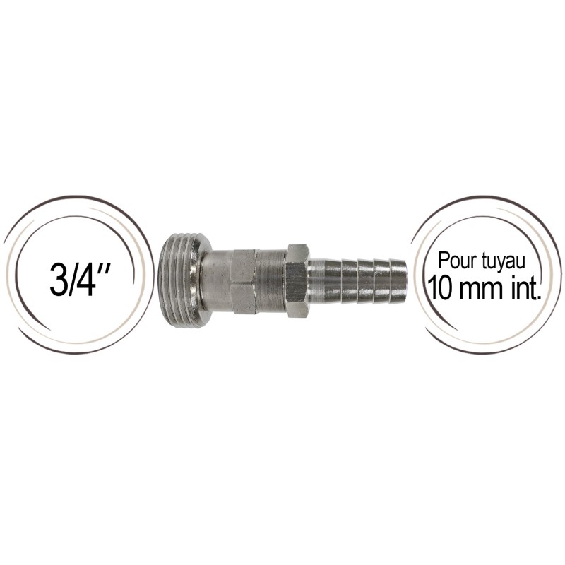 embout cannelé avec filetage