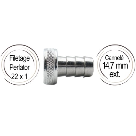 raccord cannelé avec écrou et joint