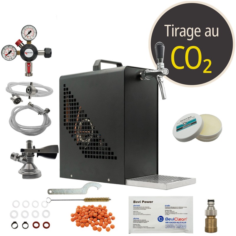 Tireuse à bière noire avec accessoires