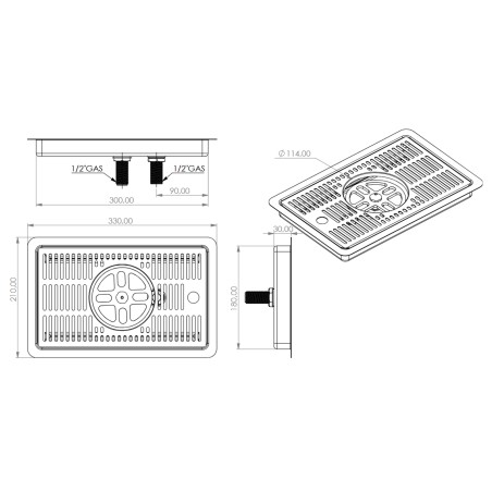 Égouttoir avec rince-verre et évacuation