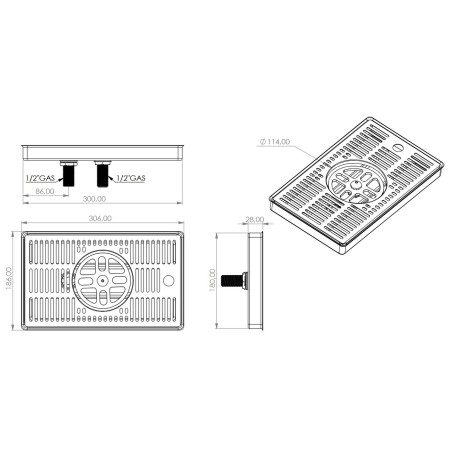 Égouttoir à poser avec rince-verre