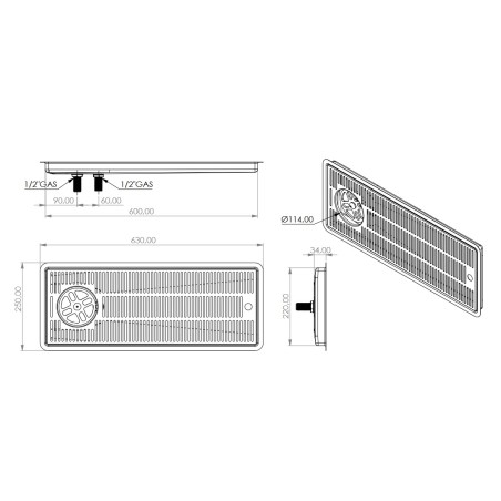 Égouttoir avec rince-verre et évacuation