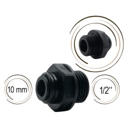 Union simple 1/2" mâle avec joint - John Guest - 10 mm