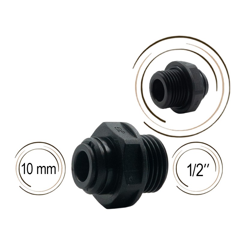 Union simple 1/2" mâle avec...