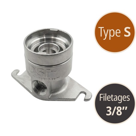 Tête/socle de rinçage type S