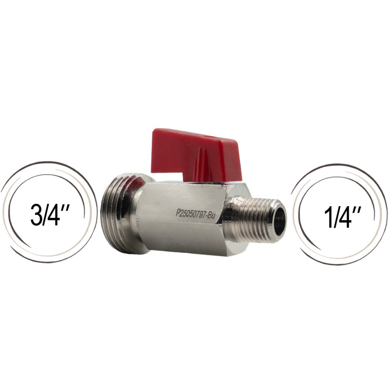 Vanne à boule 1/4" vers 3/4"