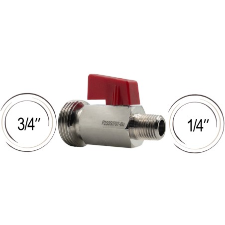 Vanne à boule 1/4" vers 3/4"