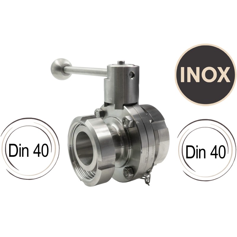 Vanne papillon Inox Din 40