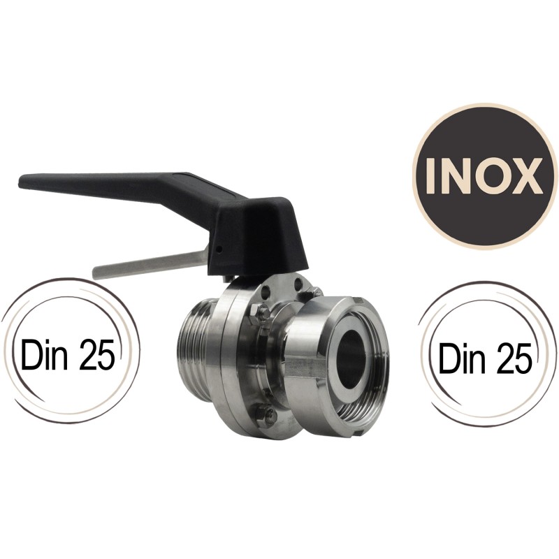 Vanne papillon Inox Din 25