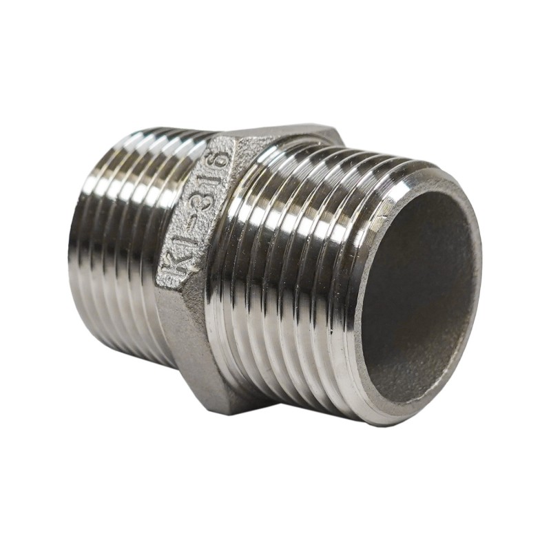 Double raccord Inox filetage mâle 1"