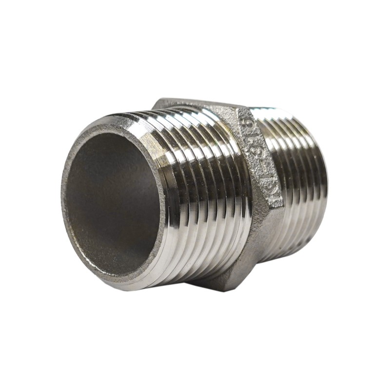 Double raccord Inox filetage mâle 1"