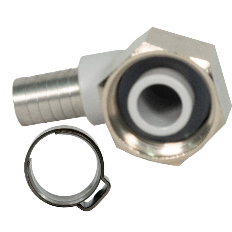 Raccord coudé étroit cannelé 10 mm