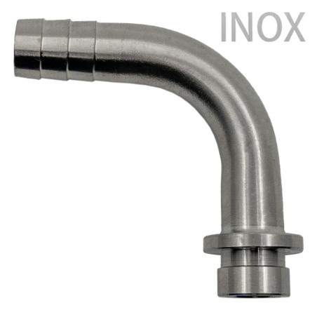 Embout cannelé coudé Inox 10 mm