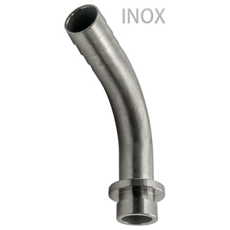 Embout cannelé coudé Inox 10 mm