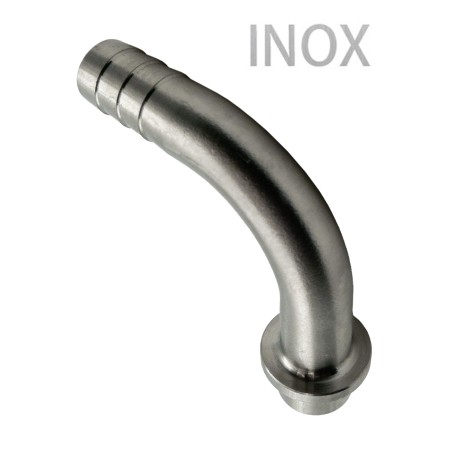 Embout cannelé coudé Inox 10 mm