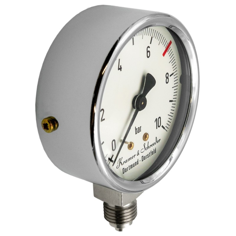 Manomètre 7 bars contour chromé