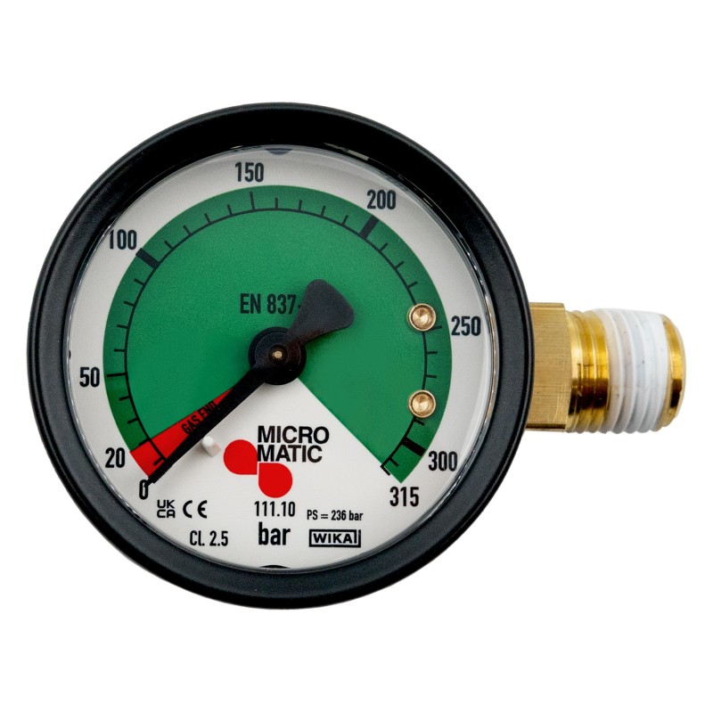 Manomètre 315 bars fond vert