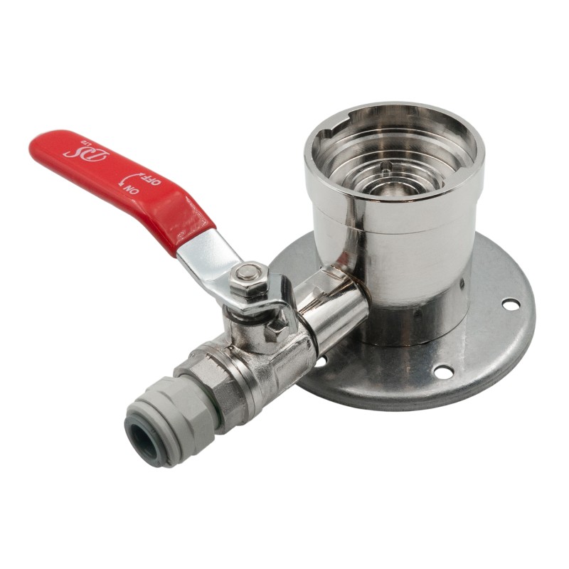 Tête de rinçage avec vanne