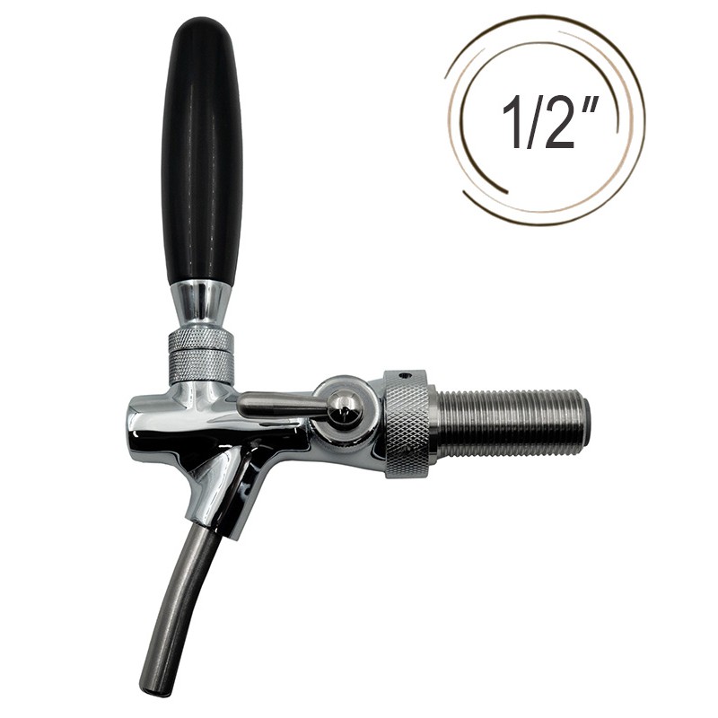 Robinet à Bière Longue Tige G5/8 - 98,5 Mm, Acier Inoxydable, Réglable - Pour Fûts, Brassage Maison, Bars